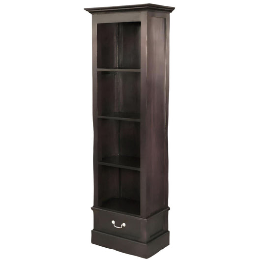 TANAKA SOLID MAHOGANY NARROW BOOKCASE IN CHOCOLATE FINISH - MyChocolateWood