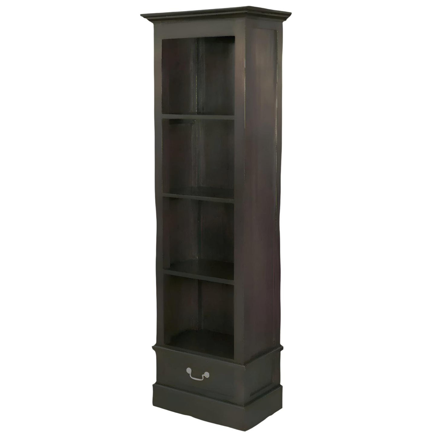 TANAKA SOLID MAHOGANY NARROW BOOKCASE IN CHOCOLATE FINISH - MyChocolateWood