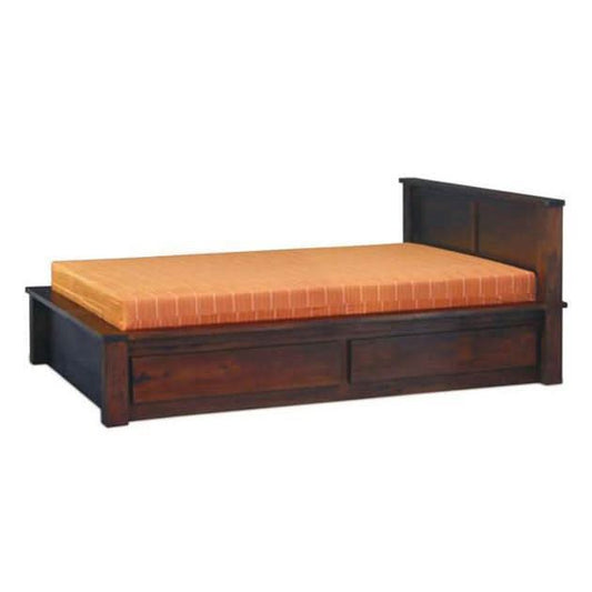 TANAKA SOLID MAHOGANY QUEEN SIZE BED 4 DRAWERS IN CHOCOLATE - MyChocolateWood