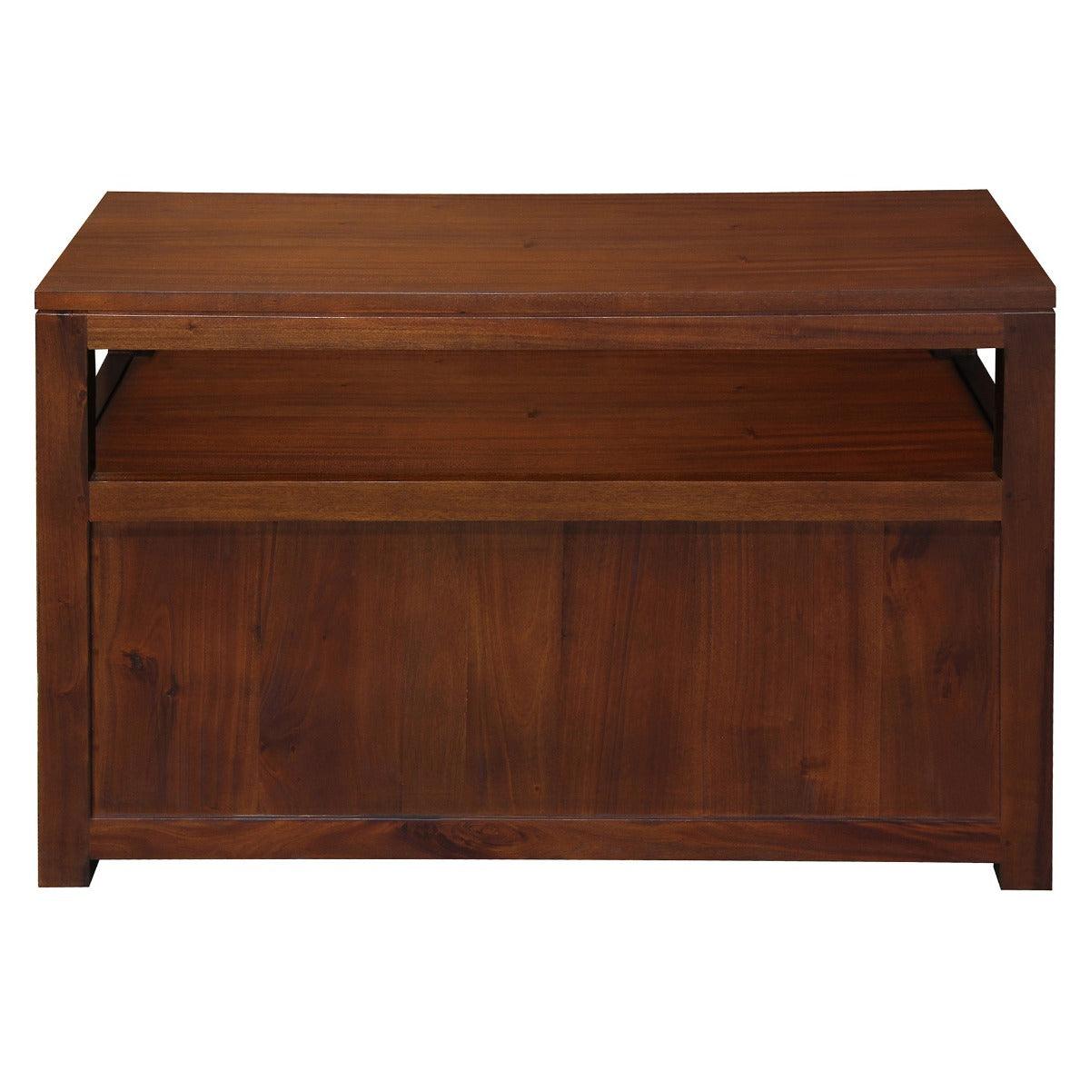 TANAKA SOLID MAHOGANY SMALL TV UNIT WITH 2 DOORS IN MAHOGANY COLOUR 97CM - MyChocolateWood