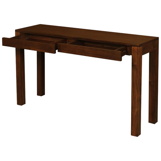 TANAKA SOLID MAHOGANY TIMBER CONSOLE TABLE/HALL TABLE WITH 2 HIDDEN DRAWERS IN MAHOGANY COLOUR - MyChocolateWood