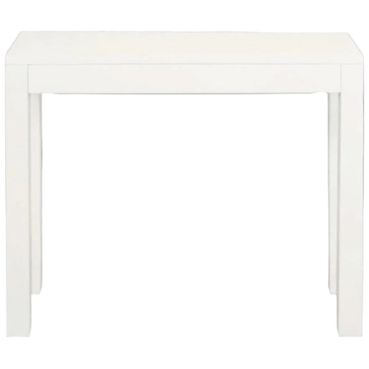 TANAKA SOLID MAHOGANY TIMBER CONSOLE TABLE WITH 1 HIDDEN DRAWER IN WHITE 90CM - MyChocolateWood