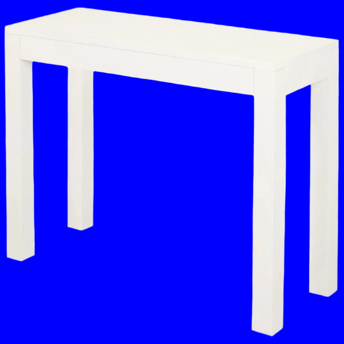 TANAKA SOLID MAHOGANY TIMBER CONSOLE TABLE WITH 1 HIDDEN DRAWER IN WHITE 90CM - MyChocolateWood