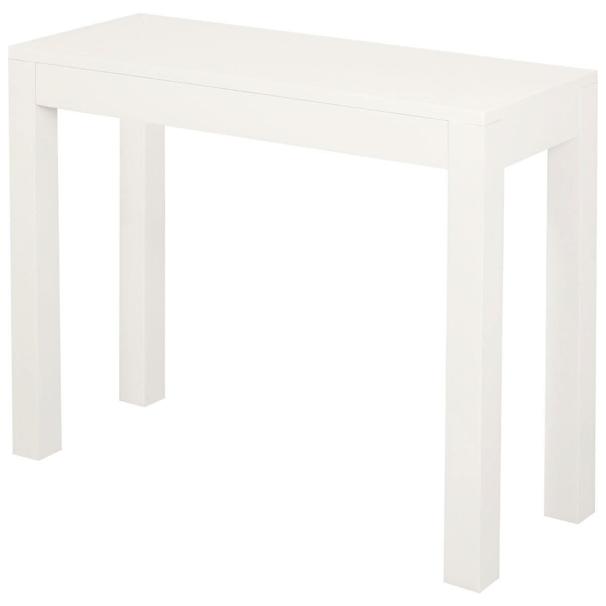 TANAKA SOLID MAHOGANY TIMBER DESK WITH 1 HIDDEN DRAWER - WHITE - MyChocolateWood