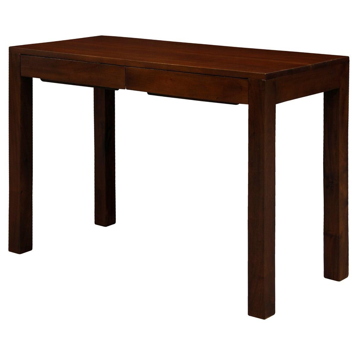 TANAKA SOLID MAHOGANY TIMBER DESK WITH 2 HIDDEN DRAWERS IN MAHOGANY - MyChocolateWood