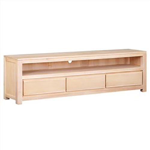 TANAKA SOLID MAHOGANY TV UNIT WITH 3 DRAWERS IN WHITEWASH 190CM - MyChocolateWood