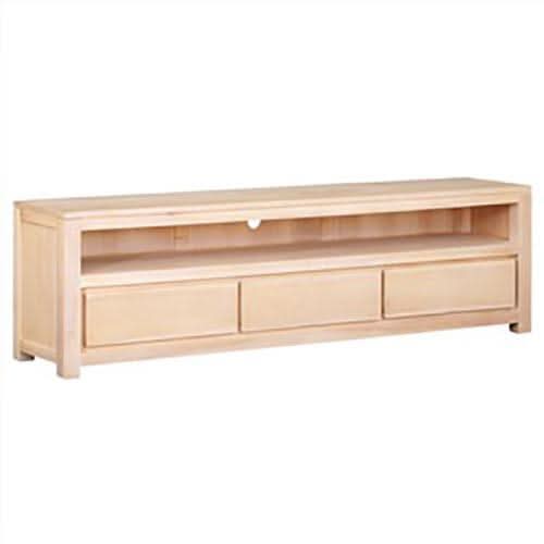 TANAKA SOLID MAHOGANY TV UNIT WITH 3 DRAWERS IN WHITEWASH 190CM - MyChocolateWood