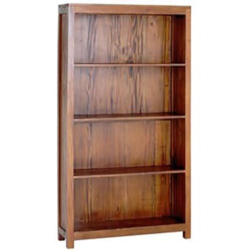 TANAKA SOLID MAHOGANY WIDE BOOKCASE IN LIGHT PECAN FINISH - MyChocolateWood