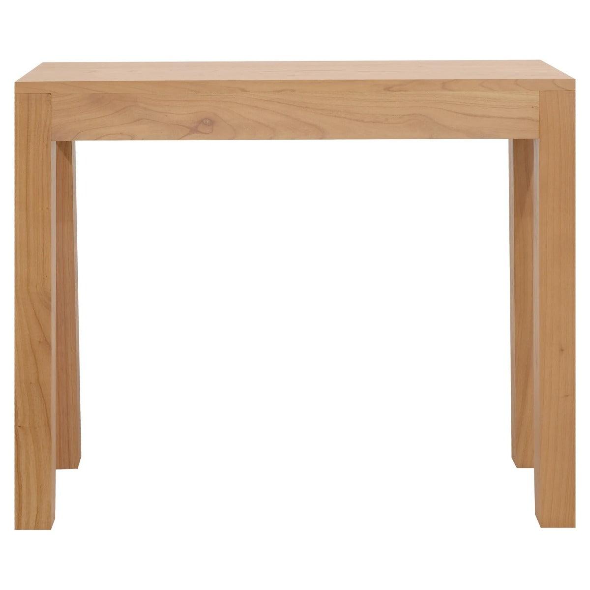 TANAKA SOLID WHITE CEDAR TIMBER CONSOLE TABLE/HALL TABLE WITH 1 HIDDEN DRAWER 90CM - MyChocolateWood