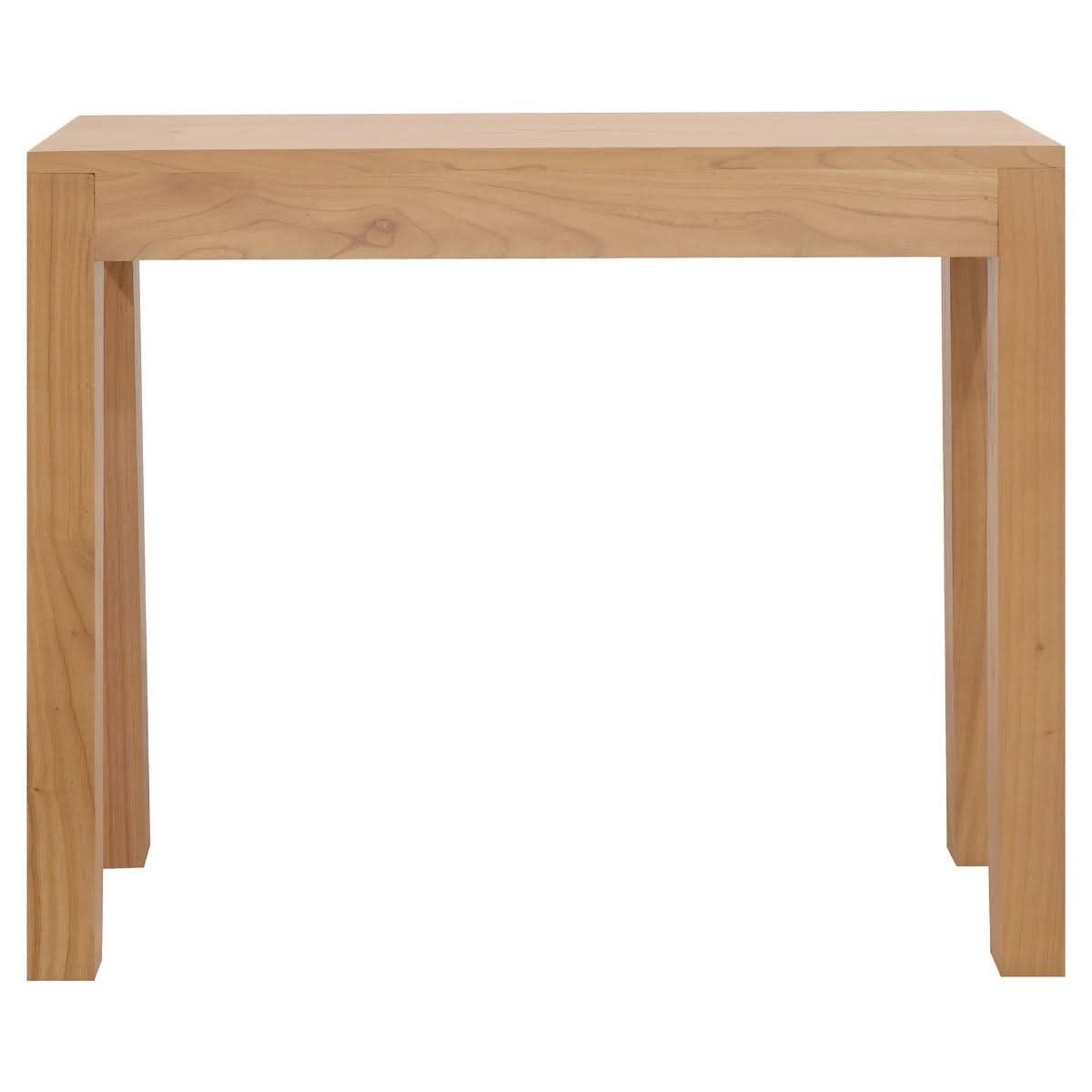 TANAKA SOLID WHITE CEDAR TIMBER CONSOLE TABLE/HALL TABLE WITH 1 HIDDEN DRAWER 90CM - MyChocolateWood
