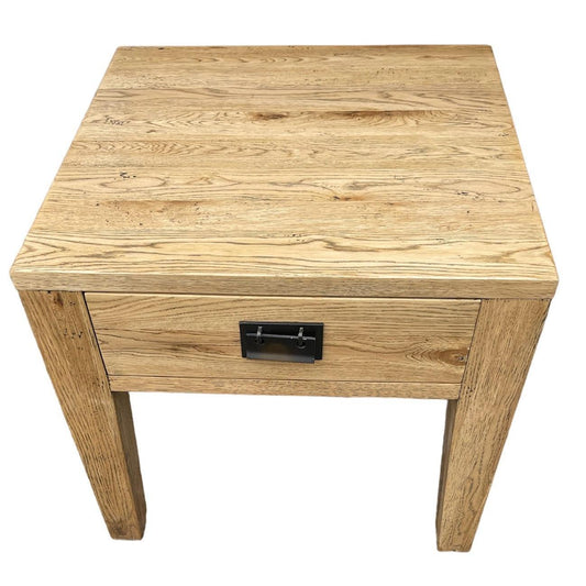 TARA SOLID OAK 1 DRAWER LAMP TABLE/SIDE TABLE NATURAL - MyChocolateWood