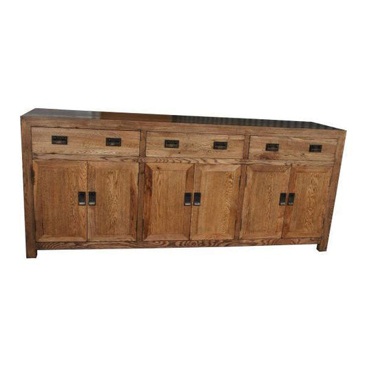 TARA SOLID OAK BUFFET SIDEBOARD 3 DRAWERS 6 DOORS NATURAL 210 CM - MyChocolateWood