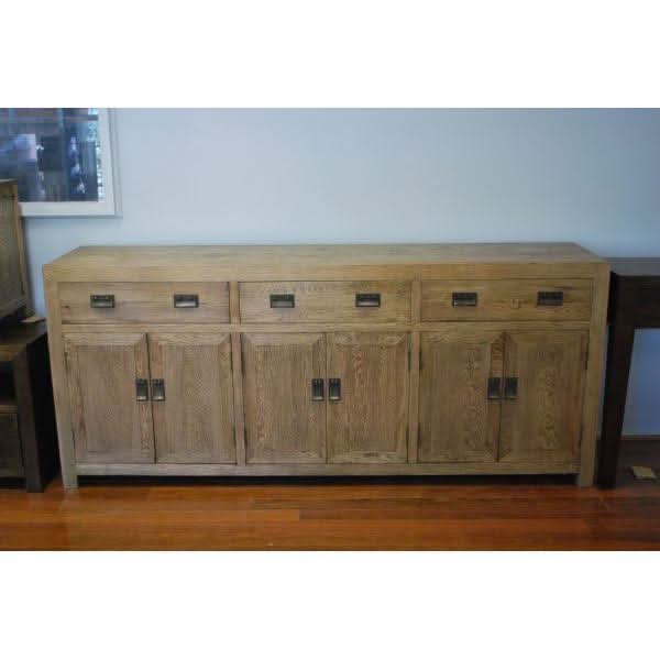 TARA SOLID OAK BUFFET SIDEBOARD 3 DRAWERS 6 DOORS NATURAL 210 CM - MyChocolateWood