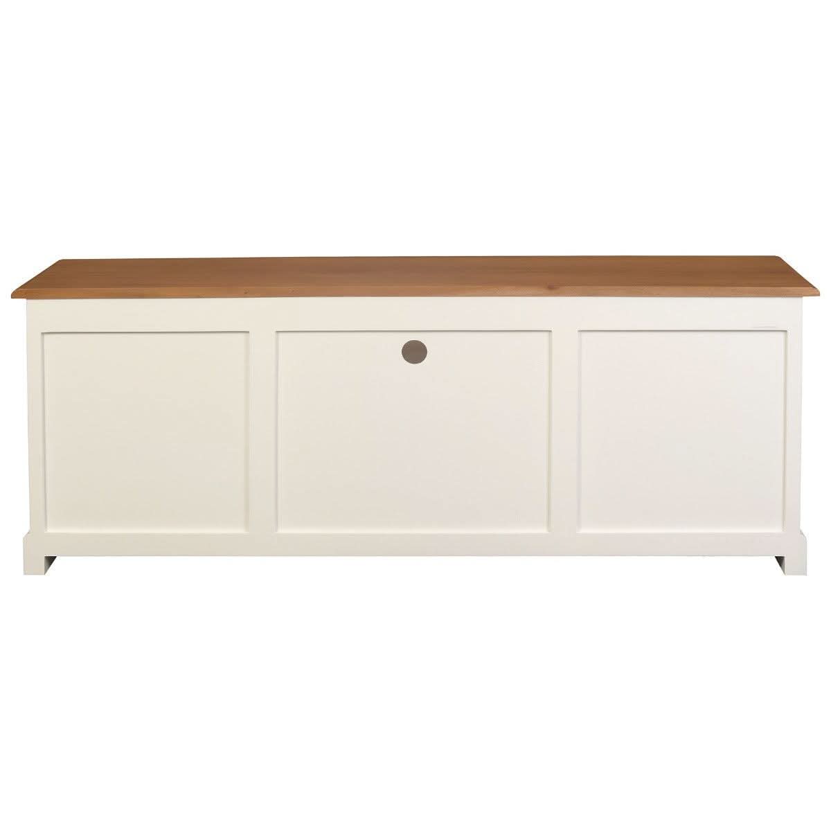 TASMANIA MAHOGANY TIMBER TV UNIT 2 DOORS & 3 CD DRAWERS WHITE/CARAMEL 160 CM - MyChocolateWood