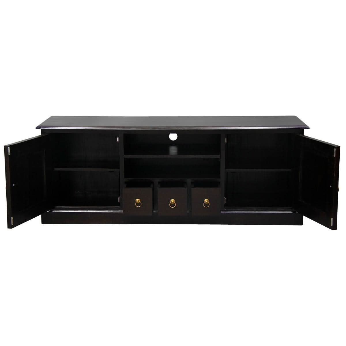 TASMANIA MAHOGANY TIMBER TV UNIT/ENTERTAINMENT UNIT 2 DOORS & 3 CD DRAWERS CHOCOLA 160CMTE - MyChocolateWood