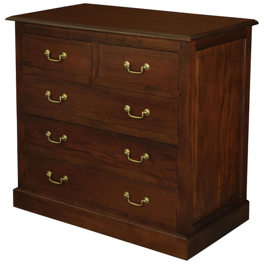 TASMANIA SOLID MAHOGANY 5 DRAWERS TALLBOY/5 DRAWER CHEST OF DRAWERS IN MAHOGANY - MyChocolateWood