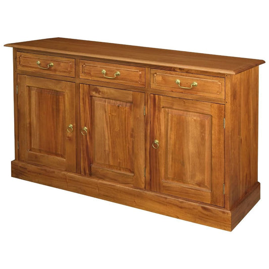 TASMANIA SOLID MAHOGANY BUFFET/SIDEBOARD 3 DOORS 3 DRAWERS IN LIGHT PECAN - MyChocolateWood