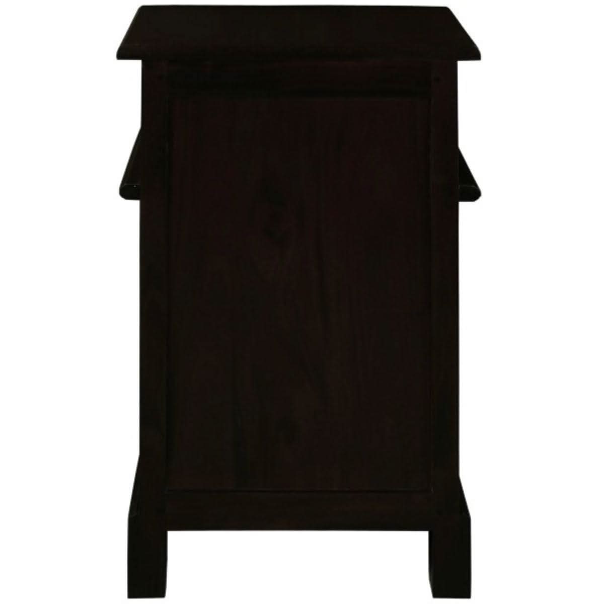 TASMANIA SOLID MAHOGANY TIMBER BEDSIDE TABLE, LEFT HAND SIDE, CHOCOLATE - MyChocolateWood