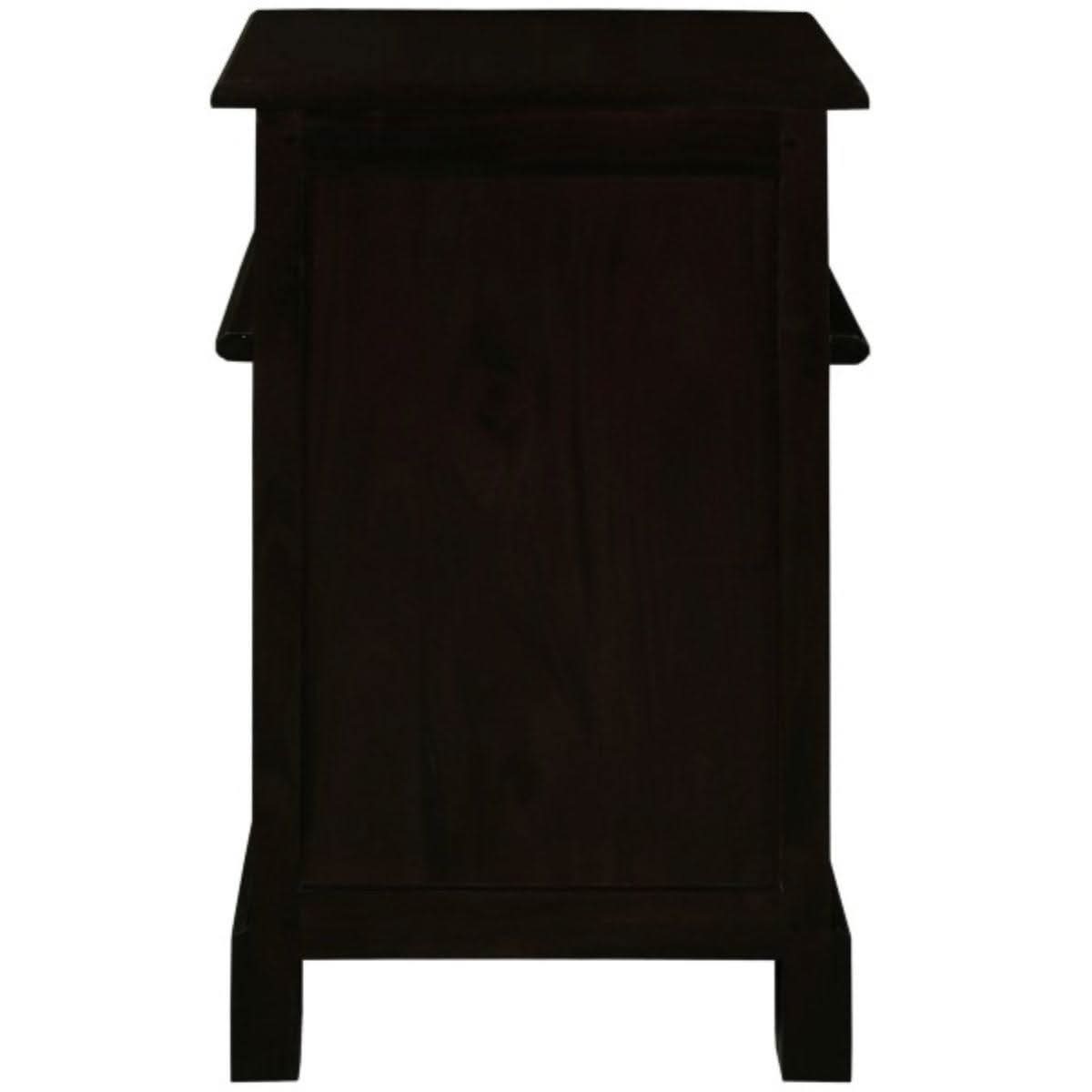 TASMANIA SOLID MAHOGANY TIMBER BEDSIDE TABLE, RIGHT HAND SIDE, CHOCOLATE - MyChocolateWood