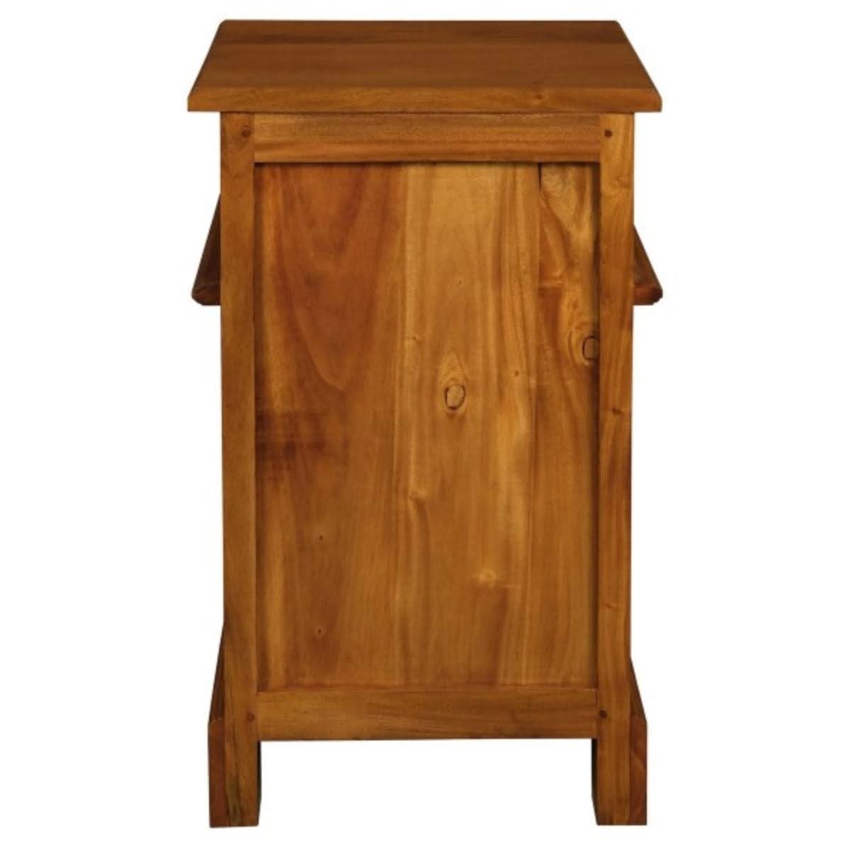 TASMANIA SOLID MAHOGANY TIMBER BEDSIDE TABLE, RIGHT HAND SIDE, LIGHT PECAN - MyChocolateWood