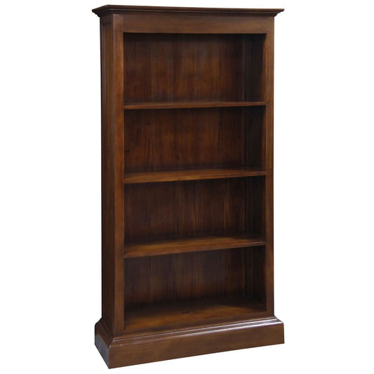 TASMANIA SOLID MAHOGANY WIDE BOOKCASE IN MAHOGANY COLOUR - MyChocolateWood