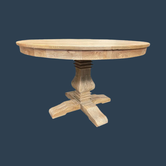 TIVOLI RECYCLED ELM ROUND DINING TABLE 140CM DIAMETER - MyChocolateWood