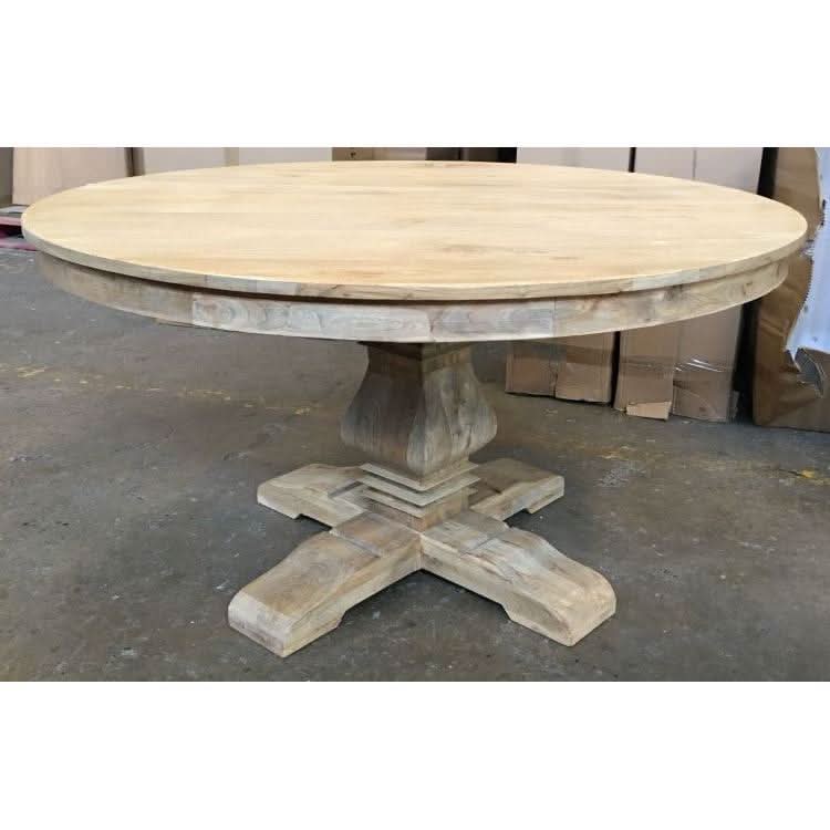 TIVOLI RECYCLED ELM ROUND DINING TABLE 140CM DIAMETER - MyChocolateWood