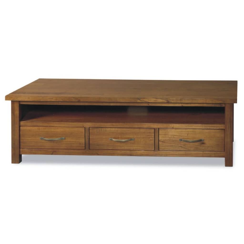 VALDEZ SOLID MOUNTAIN ASH TV UNIT 3 DRAWERS NATURAL - MyChocolateWood