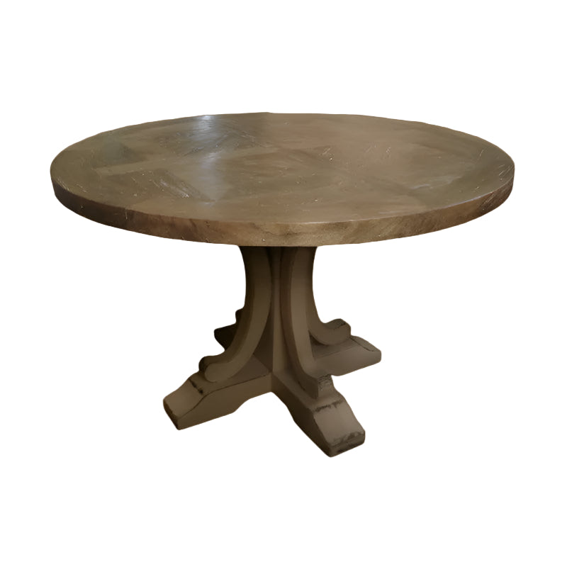 VALENTINA RECLAIMED ELM WOOD ROUND DINING TABLE 140CM- ALL NATURAL - MyChocolateWood