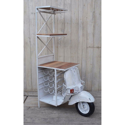 VESPA SCOOTER BAR / WINE RACK / DISPLAY CABINET / SHELF - ON BODY OF VESPA - MyChocolateWood