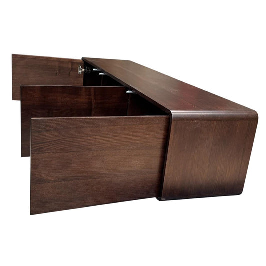 WILLIAM CURVED EDGE TASSIE OAK TV/ENTERTAINMENT UNIT WITH 3 DOORS - MyChocolateWood