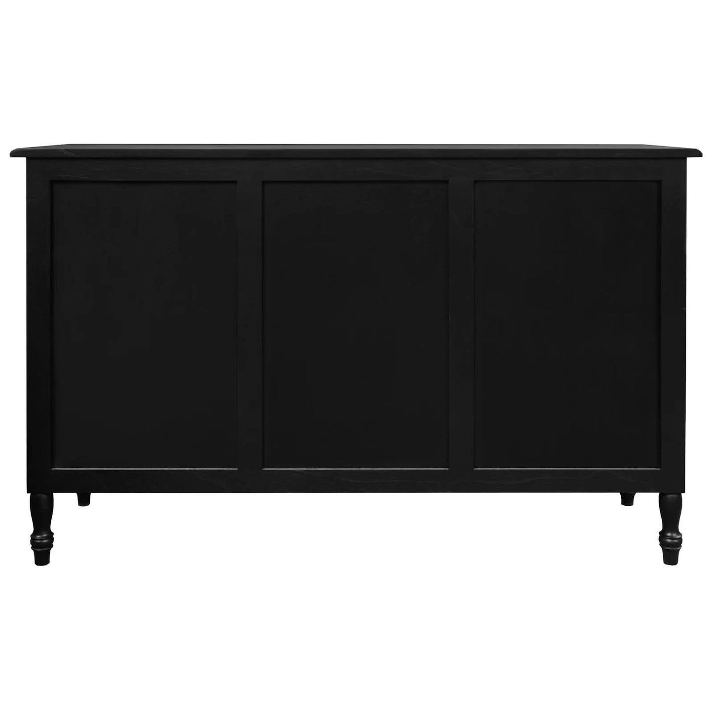 WINSTON SOLID WHITE CEDAR BUFFET/SIDEBOARD 3 DOORS & 3 DRAWERS - BLACK 140CM - MyChocolateWood