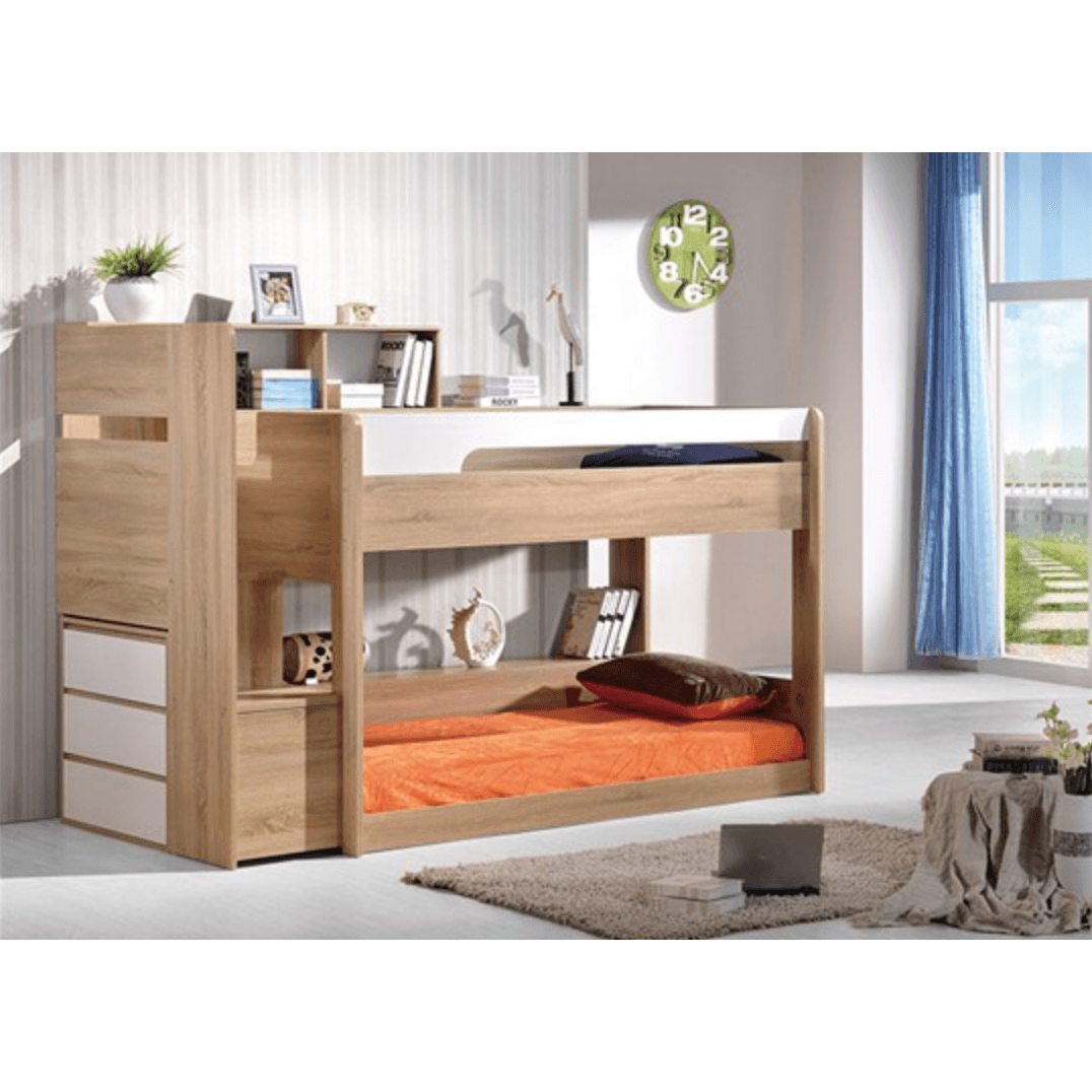 Zelfa Bunk Bed, Single Size - MyChocolateWood