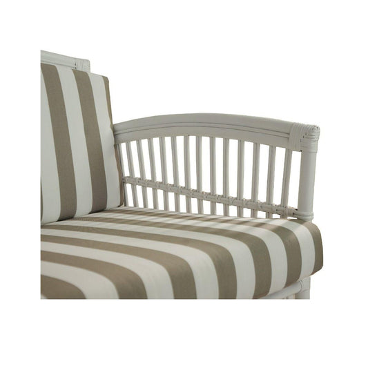 SHIPTON HAMPTONS RATTAN ARMCHAIR IN WHITE/NAVY CUSHION WITH AN ADDITIONAL OUTDOOR CUSHION COVER IN WHITE & BROWN STRIPE - MyChocolateWood