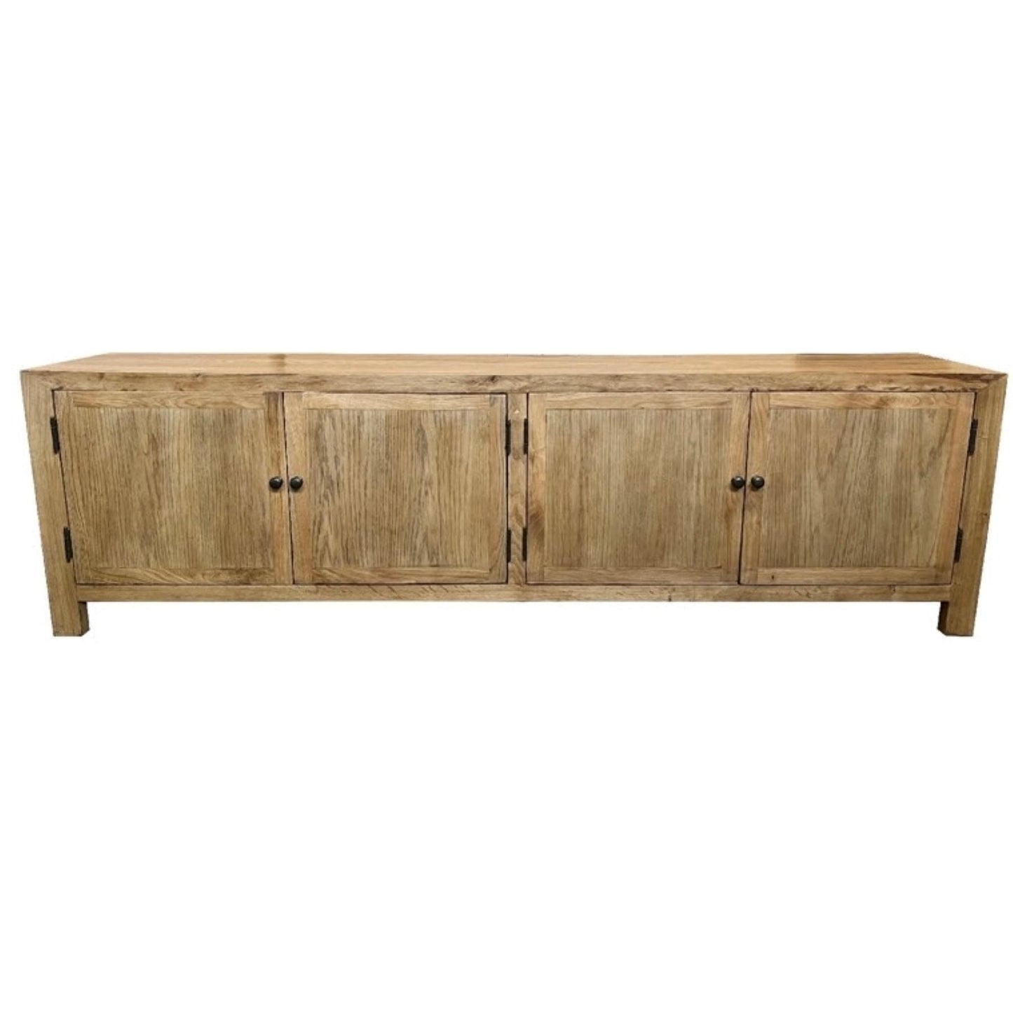 MAGNOLIOUS RUSTIC 4 DOORS TV/ENTERTAINMENT UNIT IN SOLID OAK - MyChocolateWood