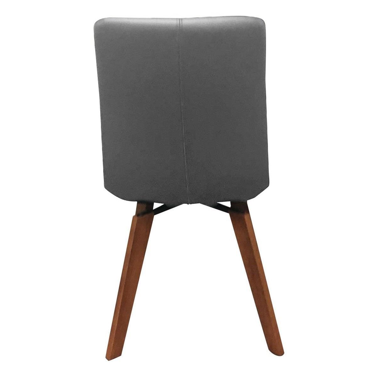 MILA TOP GRAIN LEATHER SWIVEL DINING CHAIR IN GREY/BLACKWOOD - MyChocolateWood