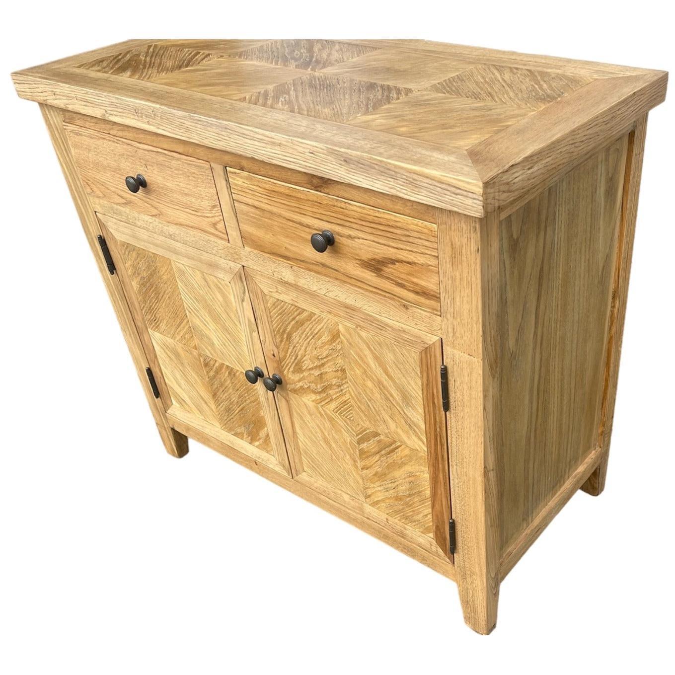 DUTCHY FRENCH PROVINCIAL STYLE BUFFET/SIDEBOARD 2 DOORS & 2 DRAWERS WITH PARQUETRY PATTERN 90 CMS - MyChocolateWood