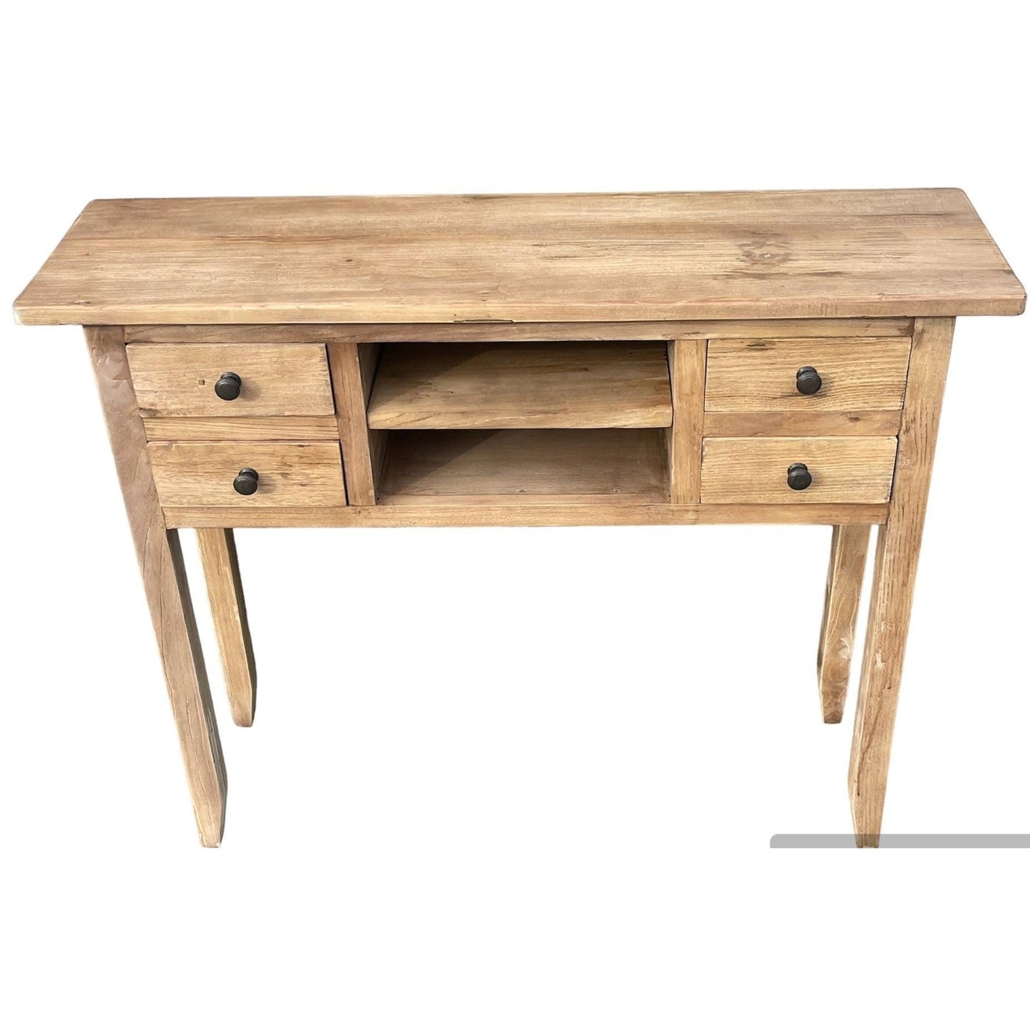 DAGENHAM NARROW CHINESE HALL TABLE/CONSOLE 4 DRAWERS IN RECYCLED ELM NATURAL