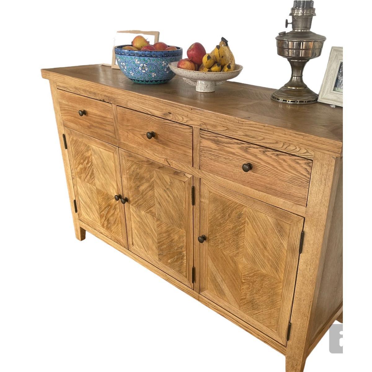 DUTCHY FRENCH PROVINCIAL STYLE BUFFET/SIDEBOARD 3 DOORS & 3 DRAWERS WITH PARQUETRY PATTERN 140 CMS - MyChocolateWood