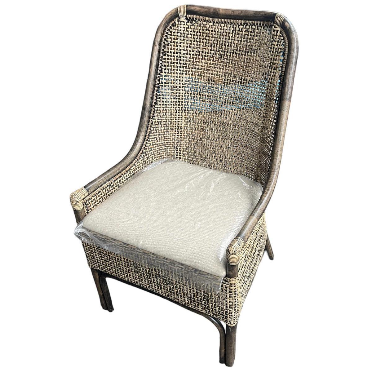 MALIBU HAMPTONS RATTAN DINING CHAIR IN BLACK SHADOW