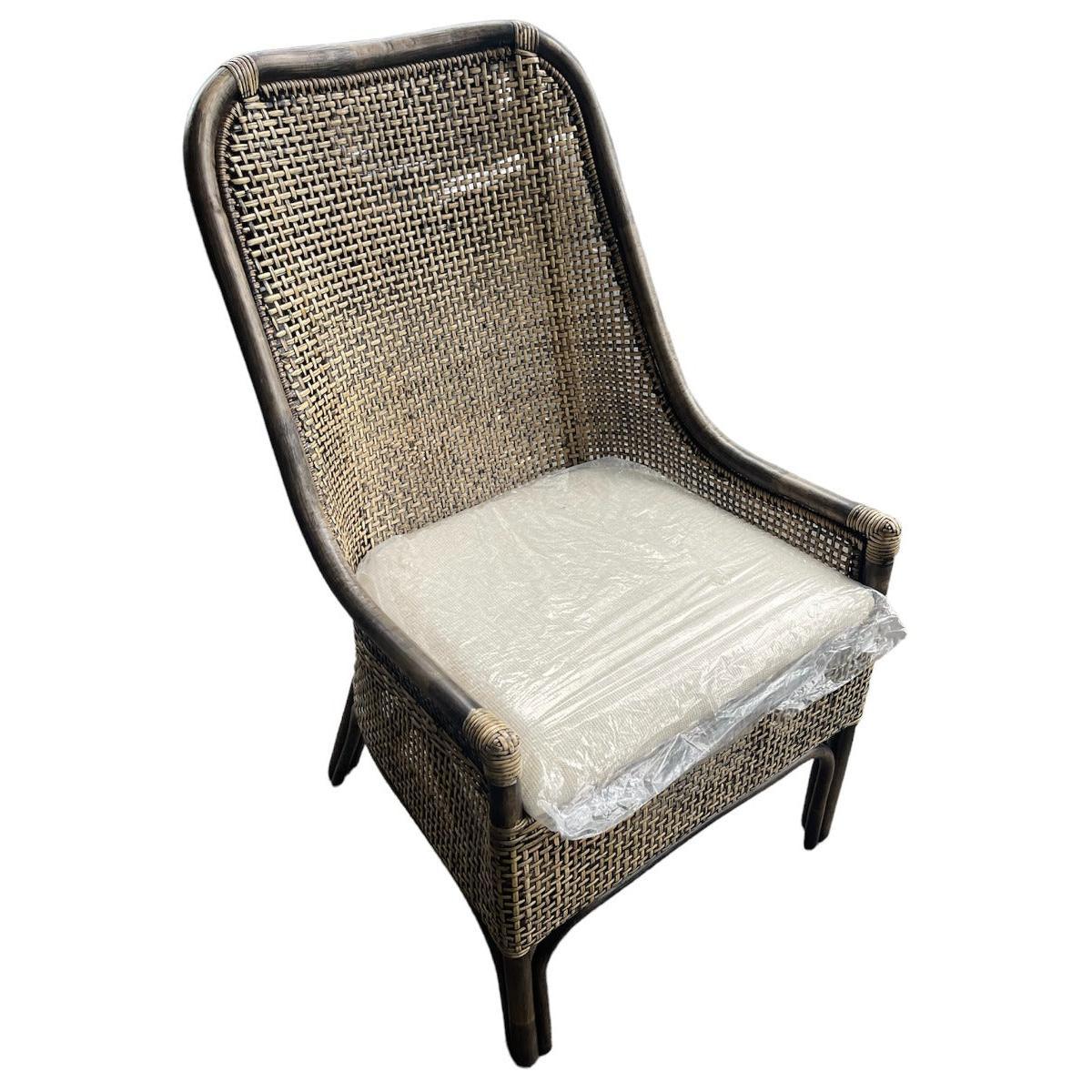 MALIBU HAMPTONS RATTAN DINING CHAIR IN BLACK SHADOW