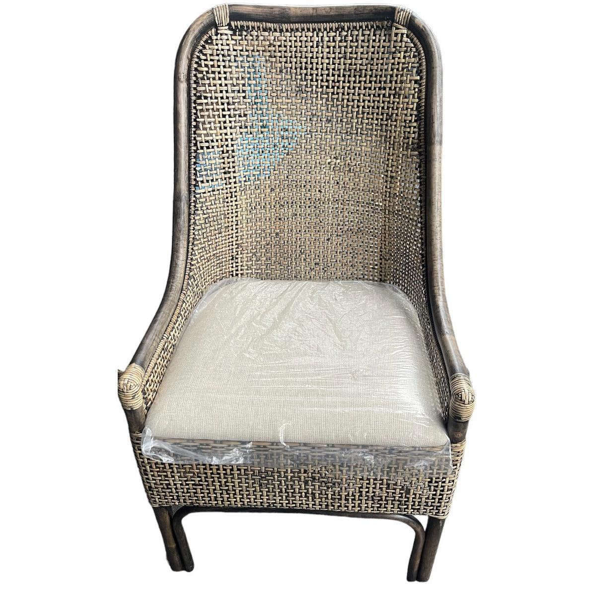 MALIBU HAMPTONS RATTAN DINING CHAIR IN BLACK SHADOW