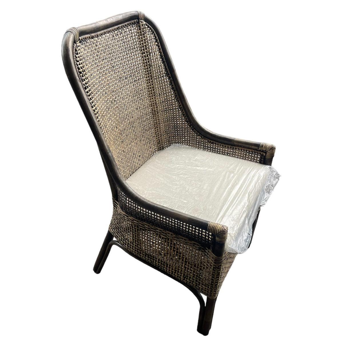 MALIBU HAMPTONS RATTAN DINING CHAIR IN BLACK SHADOW