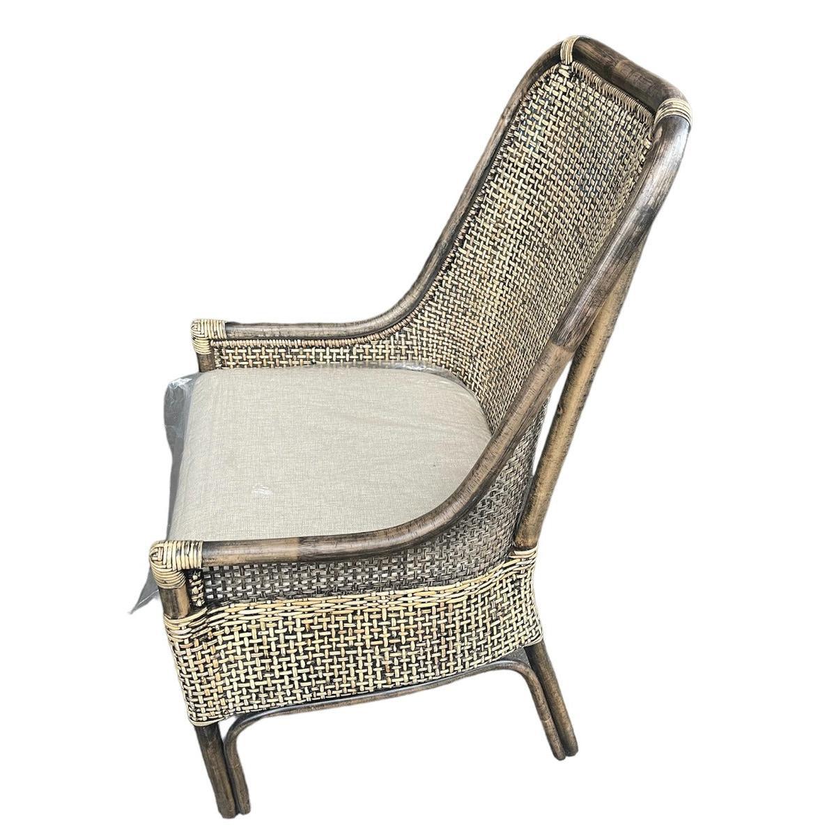 MALIBU HAMPTONS RATTAN DINING CHAIR IN BLACK SHADOW