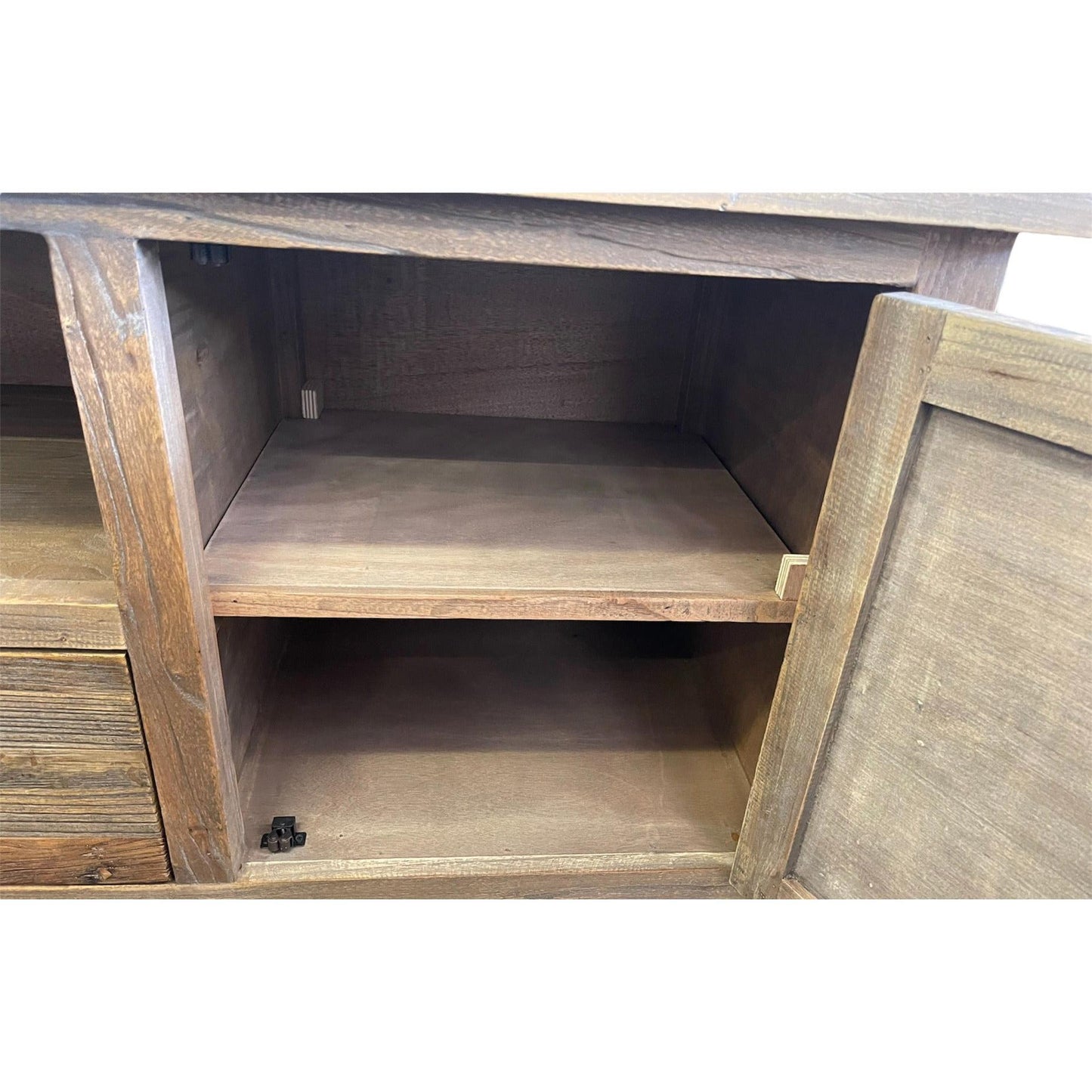 RECYCLED ELM 150CM PARQUETRY TOP TV UNIT - MyChocolateWood
