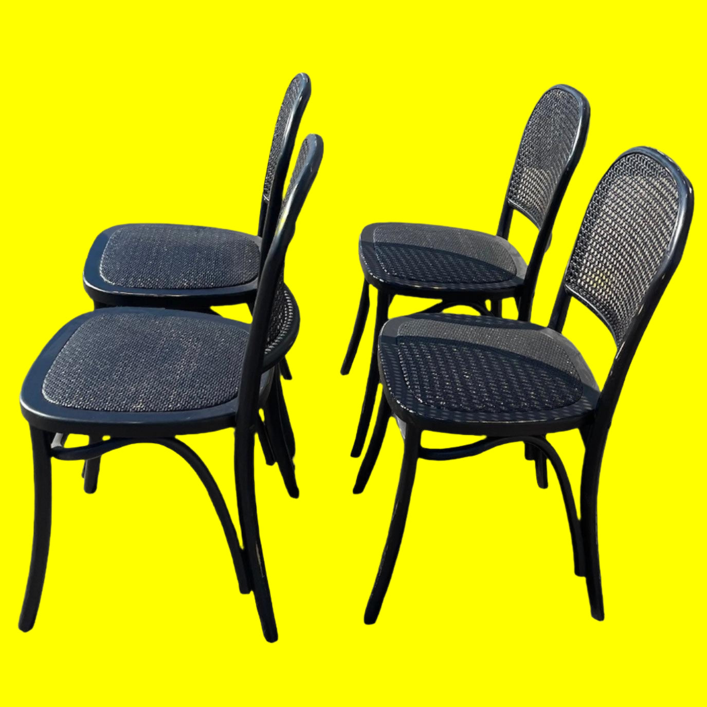 4 X BERMUDA DINING CHAIRS IN DISTRESSED BLACK