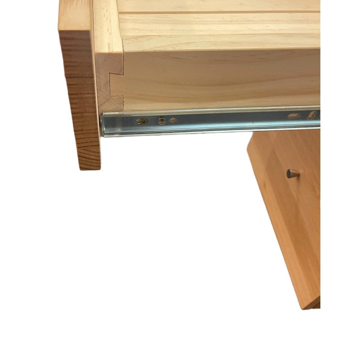 TELMA TASSIE OAK SMALL FILING CABINET IN CLEAR LACQUER ON WHEELS - MyChocolateWood