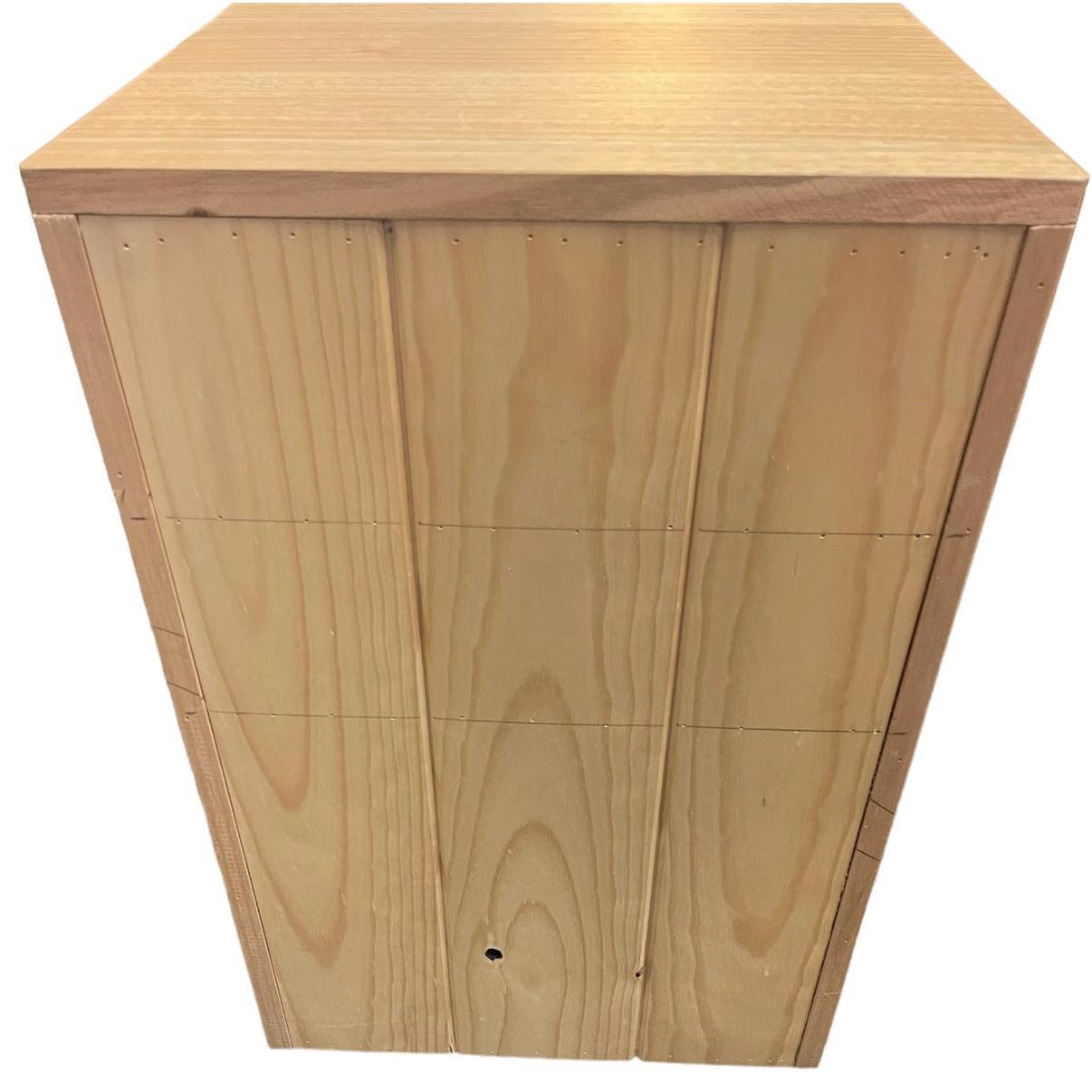 TELMA TASSIE OAK SMALL FILING CABINET IN CLEAR LACQUER ON WHEELS - MyChocolateWood