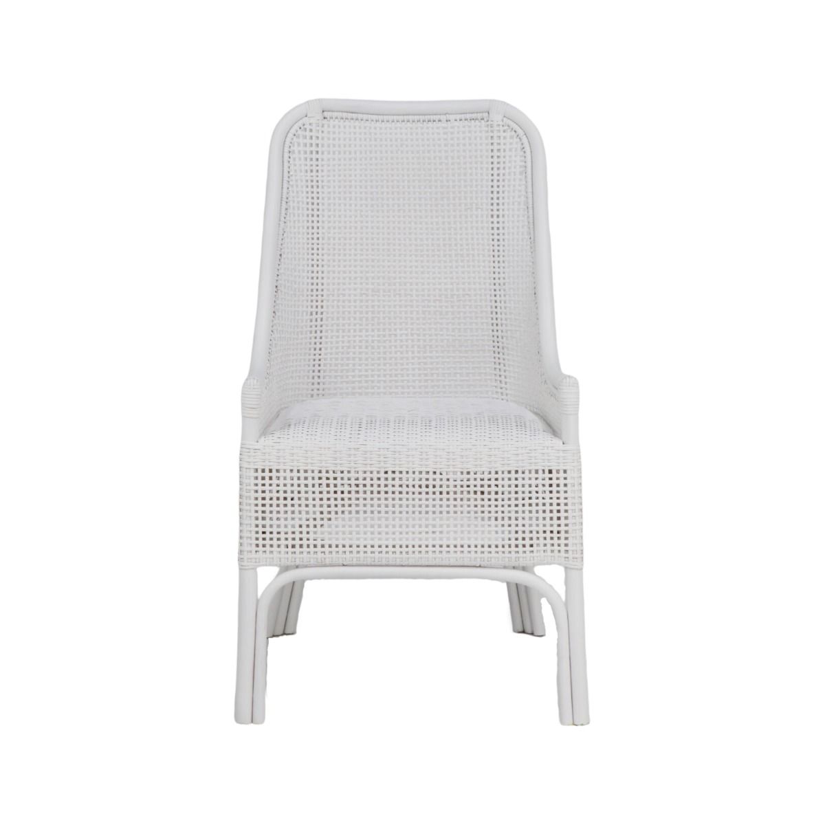 MALIBU HAMPTONS RATTAN DINING CHAIR IN SOLID WHITE