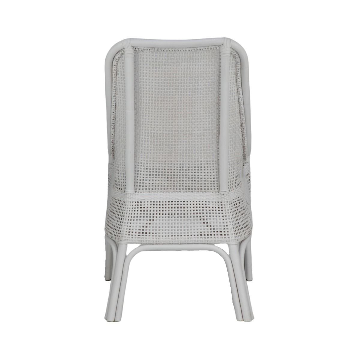MALIBU HAMPTONS RATTAN DINING CHAIR IN SOLID WHITE